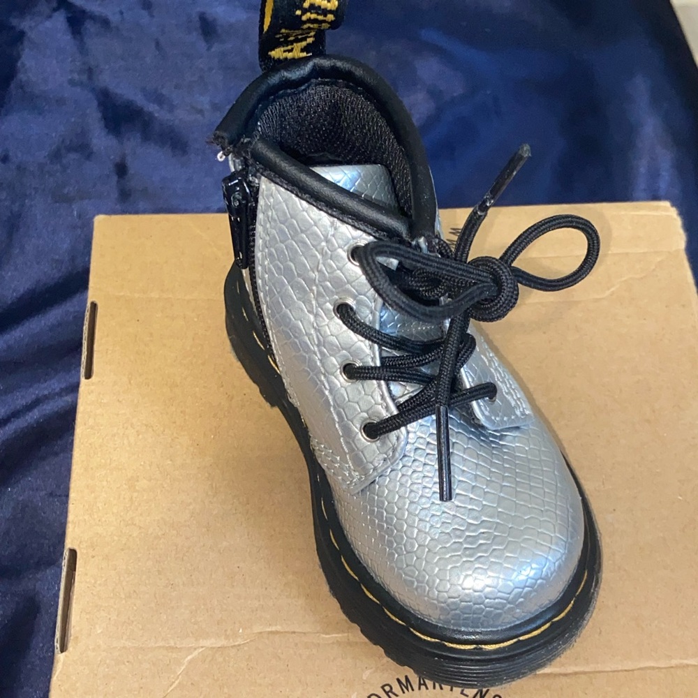 Baby girl size 5c silver Dr. martens